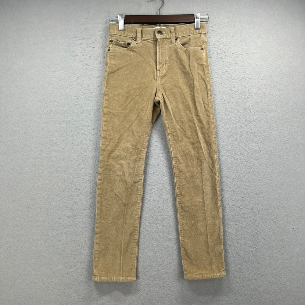 J Crew Crewcuts Boys 8 Tan Corduroy Pants Straight Cords Casual Preppy Classic